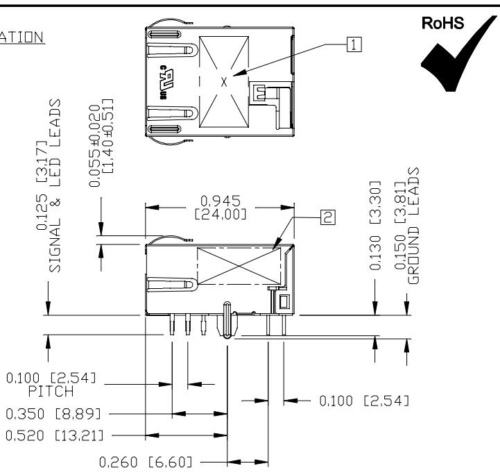 Плата основания-T L836-121T-KE 5G вниз с 1X1 соединителя порта Rj45 Magjack защищаемого с Gy/G привела