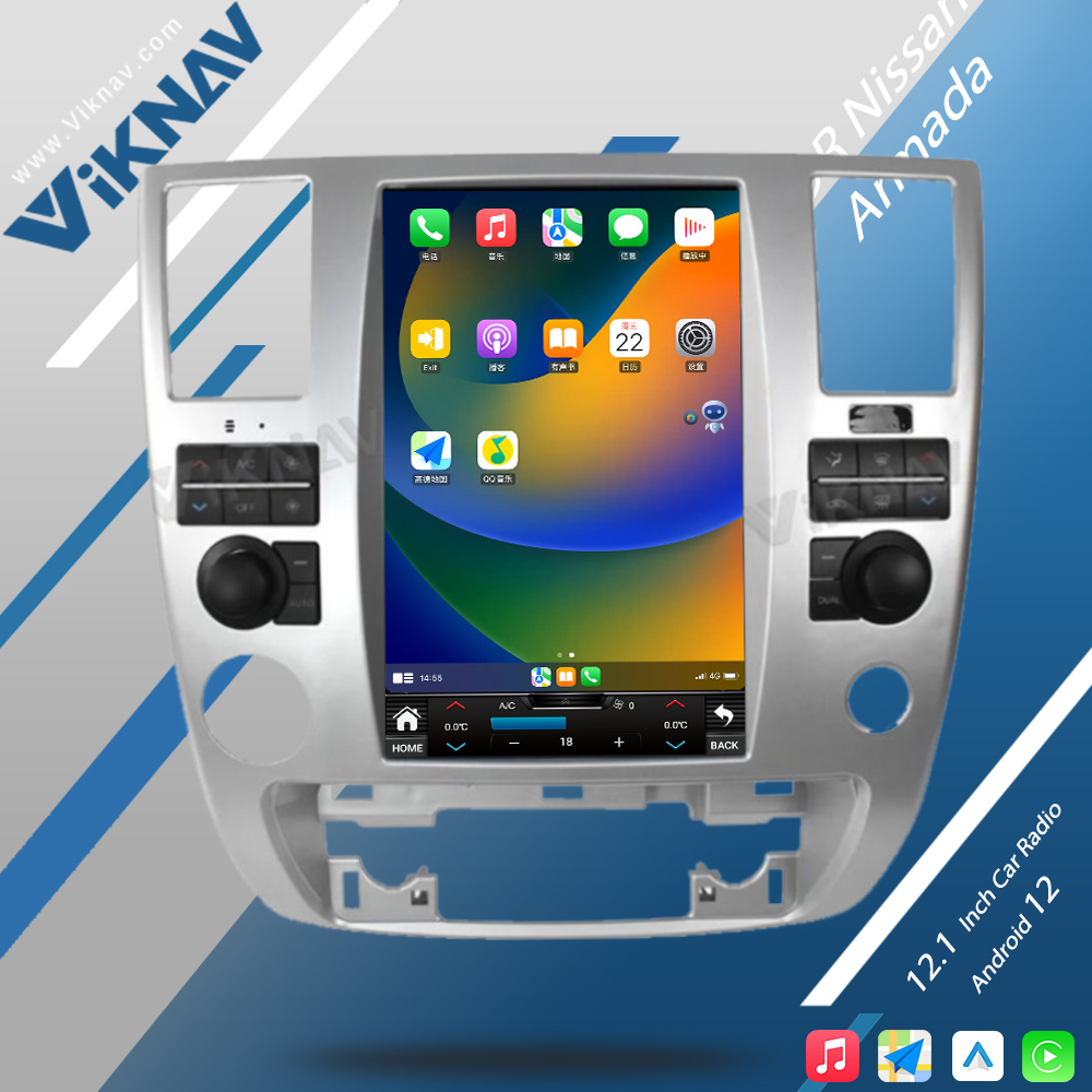 Viknav Android Авто сенсорный экран Автомобильное радио 12,1 дюйма Для Nissan Armada 2009-2010 GPS навигационный головной блок Видеоплеер