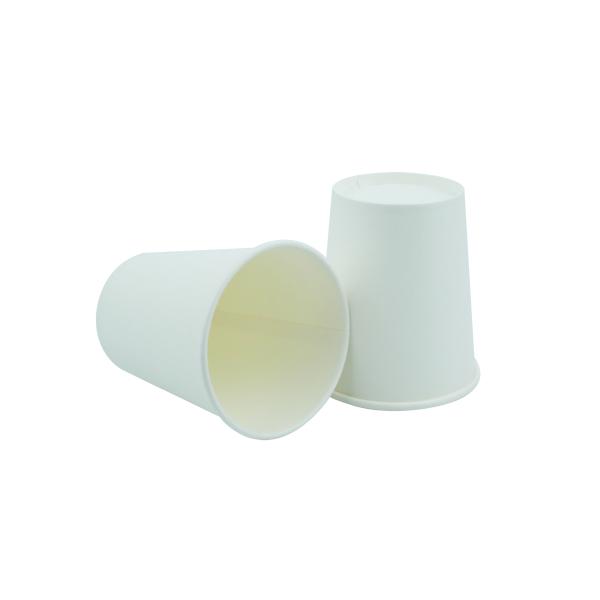 250ml Plain White Recyclable Paper Cups , Thick PE Layer Disposable Tea Cups