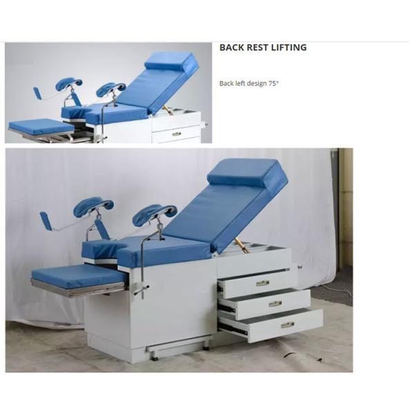 Clinic Gynecological Obstetric Examination Table With Drawers OEM