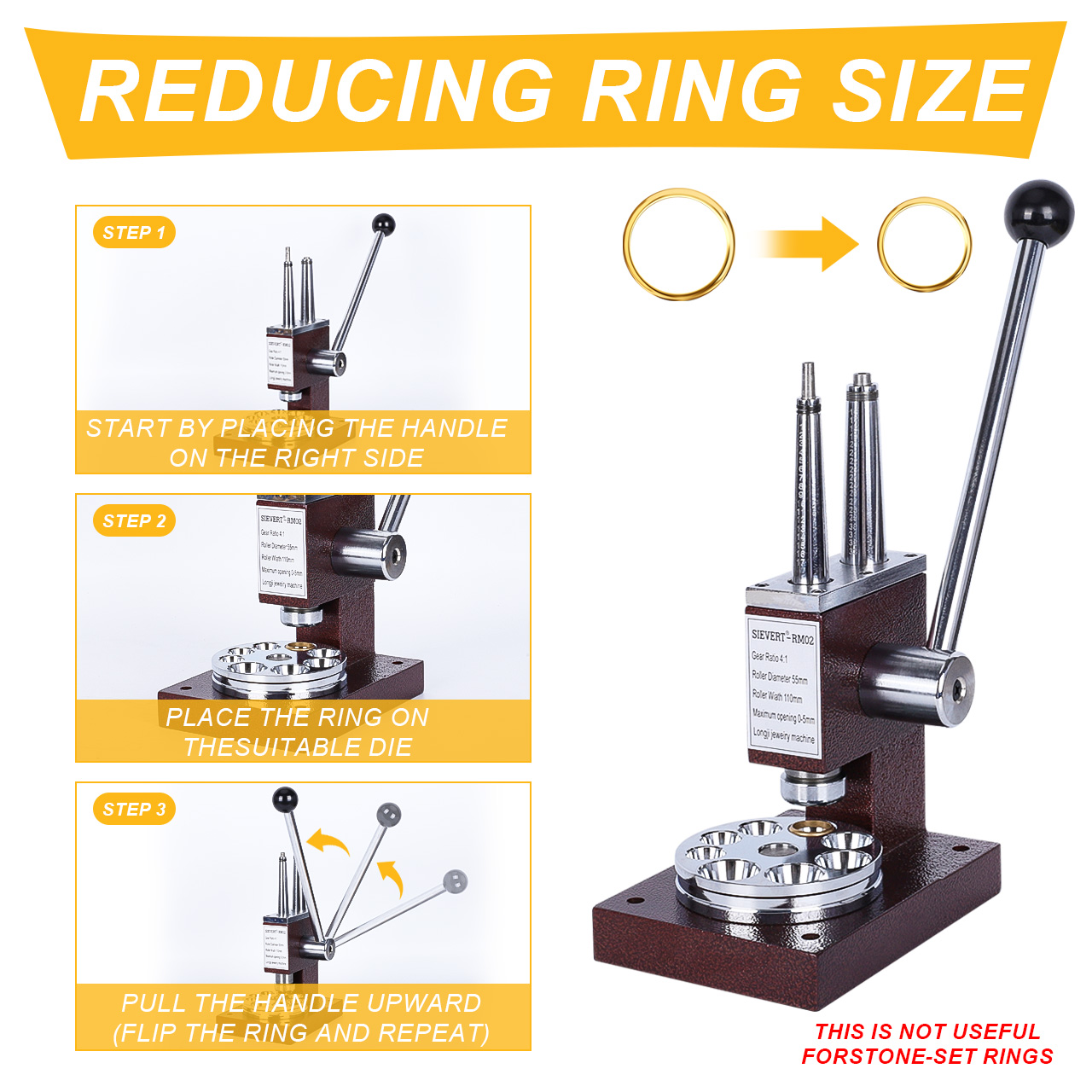 Tooltos Steel Ring Stretcher And Reducer Красный ювелирный инструмент для растяжения и уменьшения колец