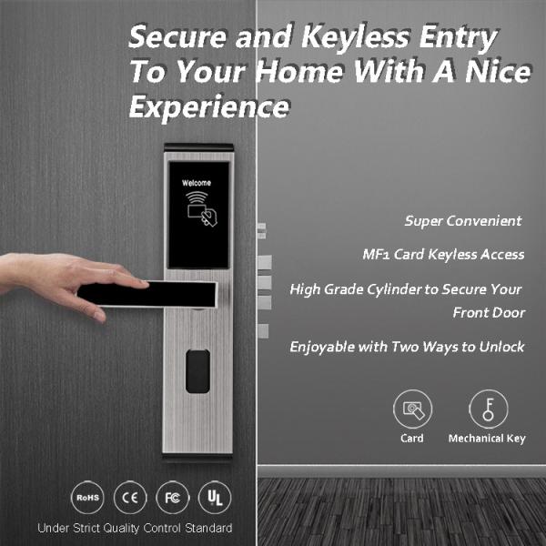 Замки доступа нержавеющей стали Кейлесс, замки гостиничного номера карты цифров РФИД