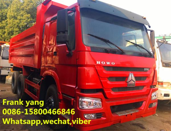 2 Axle Used Dump Trucks , 375 Hp Diesel Dump Truck With New Battery