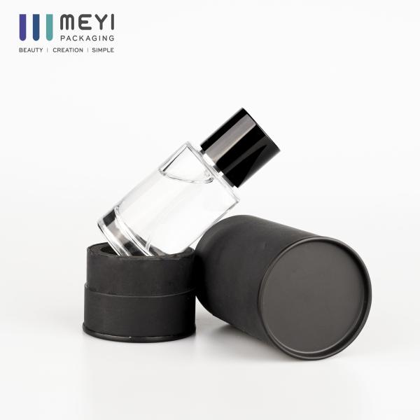 30ml Customized Perfume Glass Empty Bottle Cylindrical Bottom Transparent With Pump Spray
