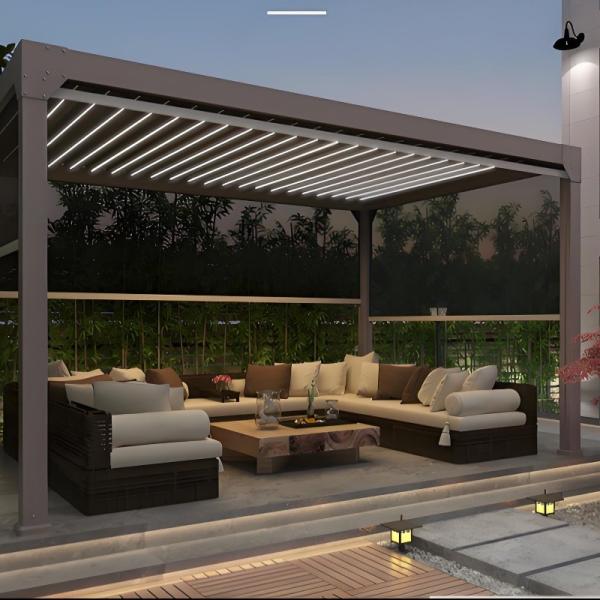 Longevity Guaranteed By Robust Construction Outdoor Aluminum Pergola With Removable Canopy