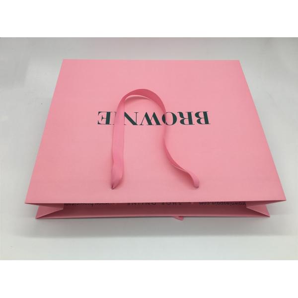 Foldable Recyclable Custom Printed Paper Bags With Handles 410x530x120 Mm