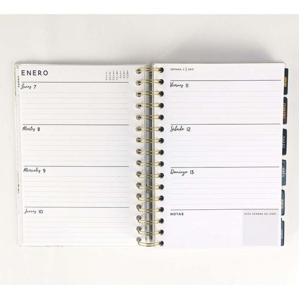 CMYK A5 Hardcover Notebook Printing Gold Spiral Weekly Daily Planner 80 Sheets