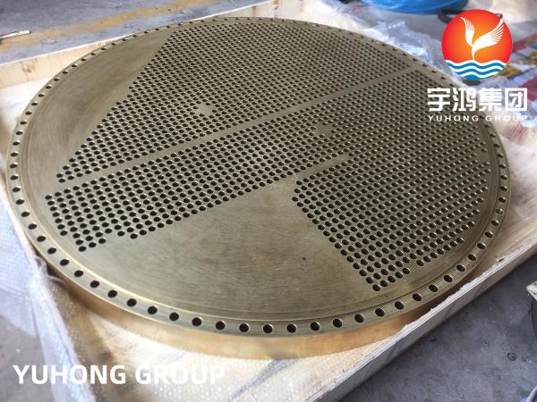 ASTM B171 C46400 / C44300 Brass Alloy Tube Sheet Heat Exchanger Tube Plate