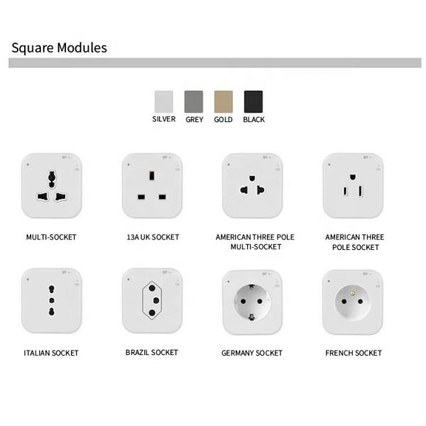 Fonction de raccordement à la prise électrique Socket de voie murale en aluminium avec courant nominal de 32 A