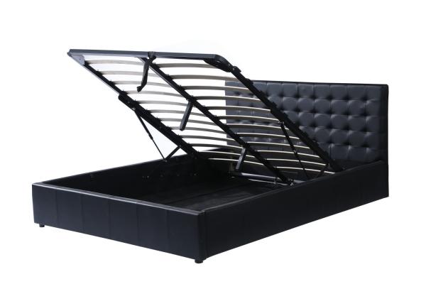 Tufted Headboard Solid Wood Double Bed Modern Style Designs Sofa Cum Full Line Shape