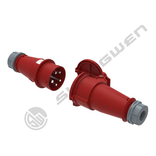 IP44 Industrial Male and Female Plug Couplers 16A 5P  IP44  Male Female Industrial Plug Socket Red