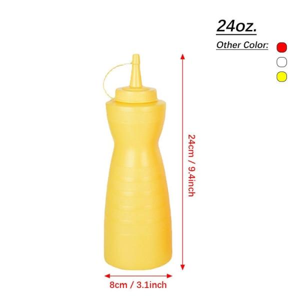 24oz Dessert Tools Condiment Sauce Bottle With Lids Plastic Squeeze Sauce Bottle Squirt Bottles for Liquids