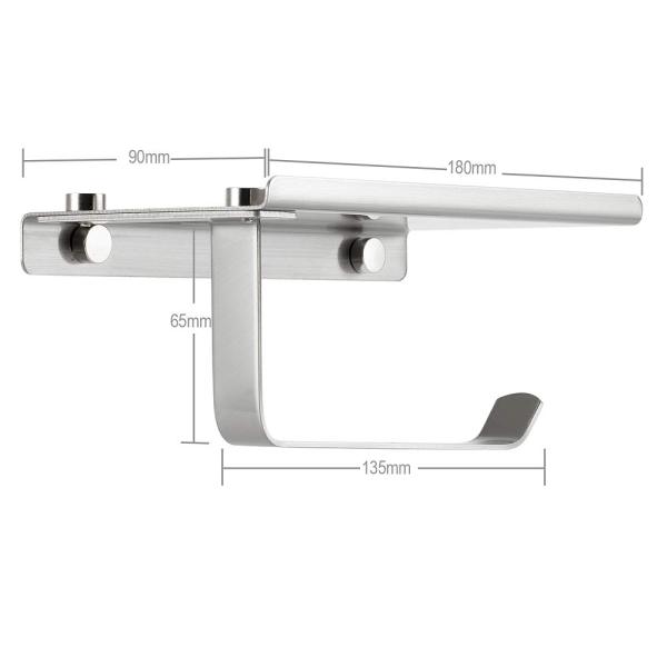 Stainless Steel Toilet Paper Holder / Commercial Toilet Roll Holder With Shelf