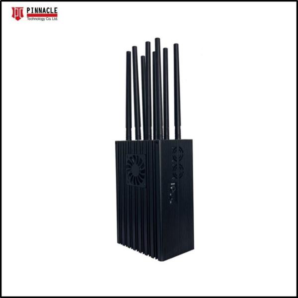 8 Antenna Handheld Counter UAV Signal Jammer Drone Radio Jammer 80W