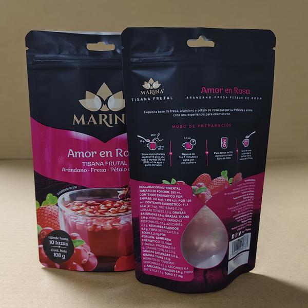 Custom Smell Proof Rose Tea Packaging Bags with Zipper Closure