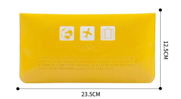 Fashionable Travel Ticket Wallet , PVC Passport Ticket Holder Travel Wallet