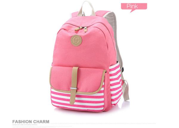 Teens Girls USB Charger Lightweight School Backpack Canvas Polyester Lining