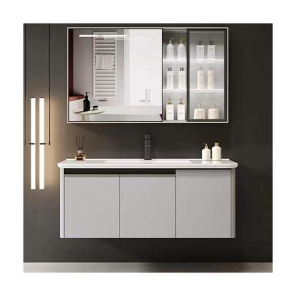 Aluminum Defogger LED Illuminated Mirrored Cabinet for Stylish Bathroom Vanity Combo