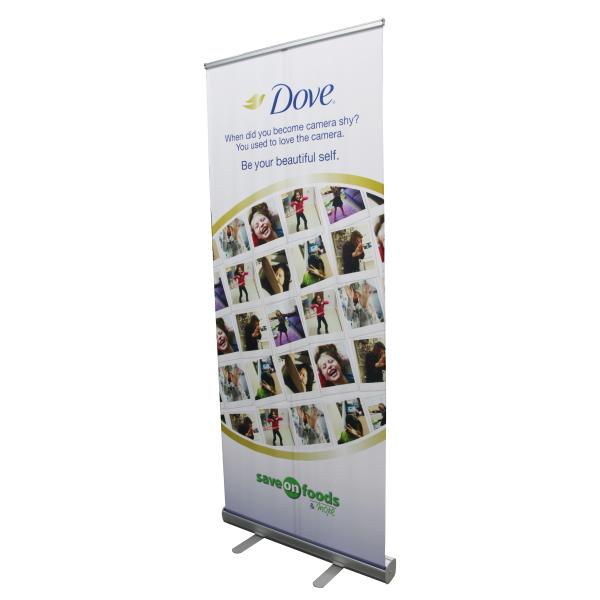 Aluminum Retractable Banner Stands With Canvas Bag Easy Packing Carrying