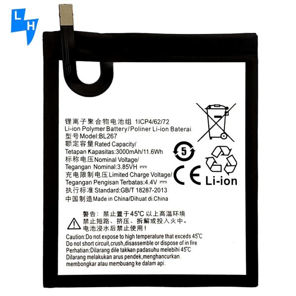 OEM 500PCS Double IC Protection 3000mAh Lithium Battery for Lenovo K6 BL267