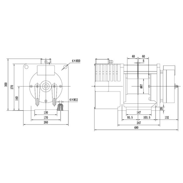 máquina sin engranaje Mangnet permanente de la tracción de la velocidad 1.0m/S síncrono