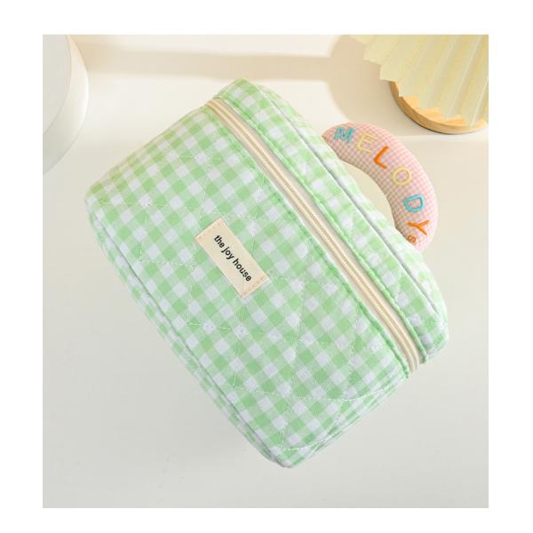 Large-capacity Lattice Portable color Storage Cosmetic Makeup Customized Printed Logo Bag