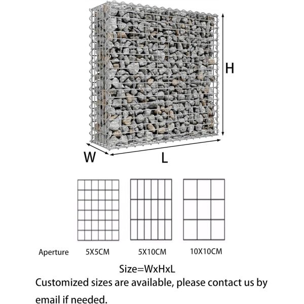 Gabion Mesh Wire Wall Panel, Galvanized Steel Gabion Wall With Covers, Garden Stone Wire Basket Fencing Gabion Mesh Wire Wall with Covers Galvanized Steel Garden Stone Wire Basket Fencing Patio
