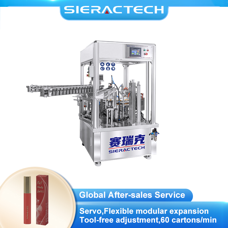 Automatic Lipstick Vertical Cartoning Machine with Multi-Material Feeding and