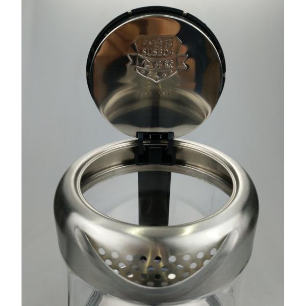 360 Degree Rotational Base Clear Glass Electric Kettle 304 Stainless Steel Parts