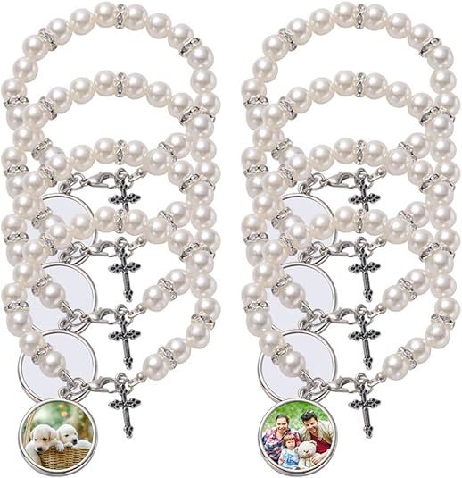 Colored Sublimation Blank Catholic Rosary Beads Bracelet Blank For DIY Jewelry Making