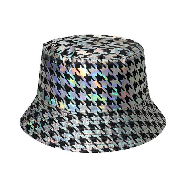 Hot Silver Dazzle Color  Street Ball Trend Plover case Bucket Hat For Women