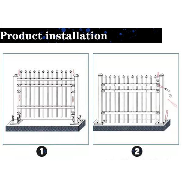 Оптом загородка частокола черноты сада 6ftx8ft чугунная