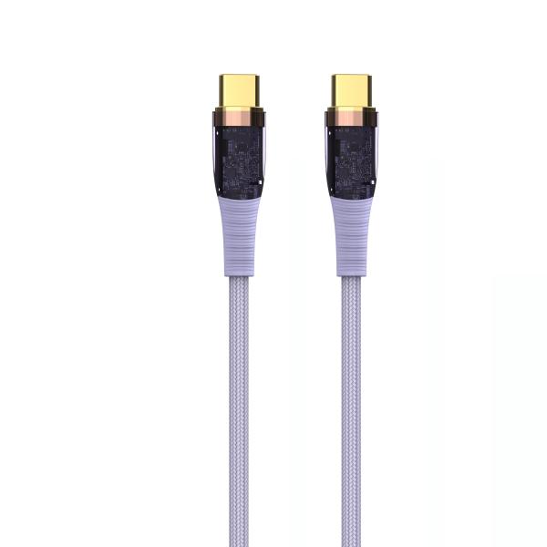 C-C20V3A 60W max/C-L 9V3A 27W max 1m Length Transparent Cable PVC 48 Braids 5-Core Tinned Copper Gold-Plated Terminals