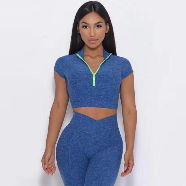 Marca privada de treino vestir calças curtas fato para mulheres sem costura Scrunch Bum Set de calças de duas peças