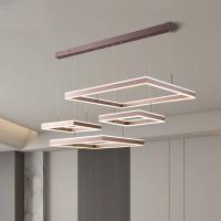 Modern Simple Square Geometric Art Creative Stainless Steel Chandelier