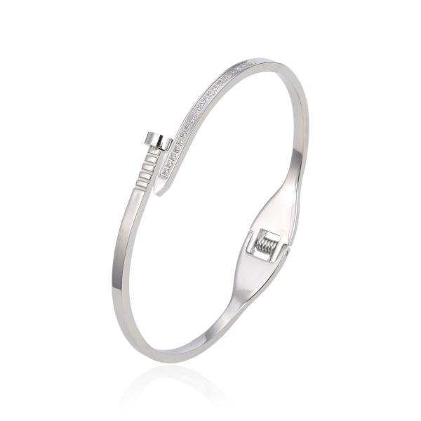 58X44mm Stainless Steel Designer Jewelry Rhinestone Gold Bracelet With Screw