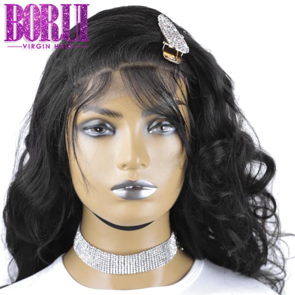 Glueless Wig Virgin Brazilian Human Hair Transparent Lace Closure Wig 250% Density