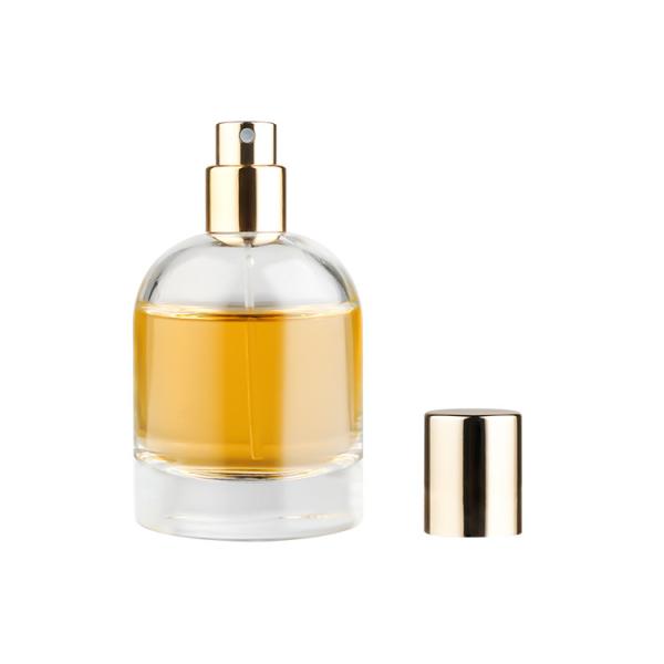 Round Silver Perfume Ombre Glass Bottles Glass 50Ml Custom No Spill