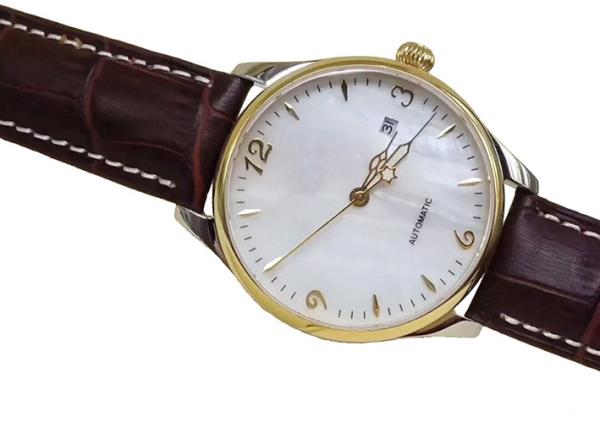 Custom Logo Automatic Wrist Watch , Stainless Steel  White Face Automatic Watch