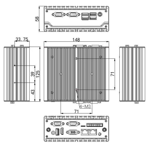 Нано титановый серый промышленный мини-PC N11 DC 12V Вход 2XIntel I210-AT/I211-AT 1000M