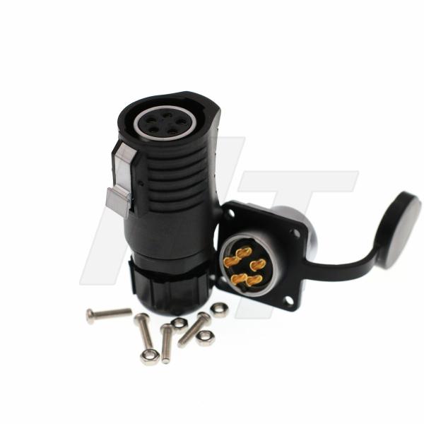 5 Pin Waterproof Plastic Connector 30 Amp For Power Industrial Equipment