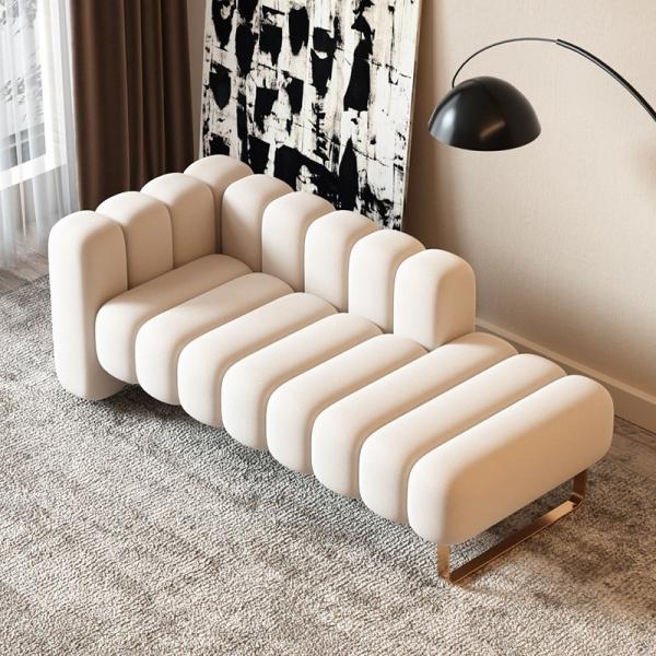 Modern Velvet Fabric Backrest Bedside Stool Bedroom Toffee Chair Lazy Sofa