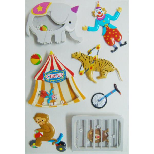 サーカスは注文3dステッカー、方法子供車のステッカーを80 x 120のMm印刷しました