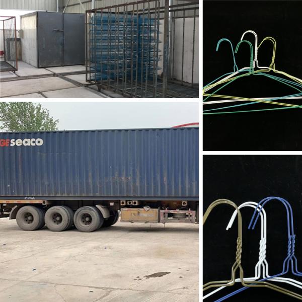 Low Carbon Metal Blue Coated Wire Hangers Smooth Surface For Shirt / Suit