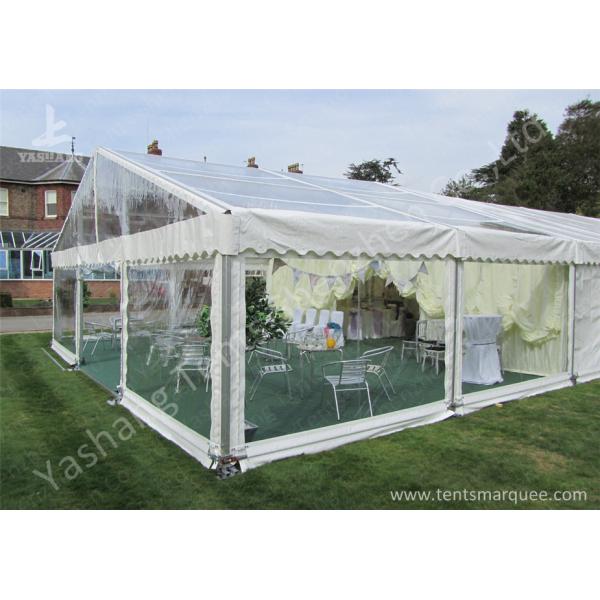 Clear Top / Wall PVC Fabric Cover Outdoor Luxury Wedding Tents With White Linings