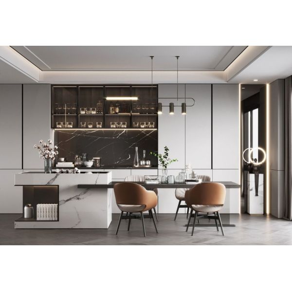 MDF Door Custom Kitchen Furniture Cabinets White Kitchen Storage Pantry Cabinet