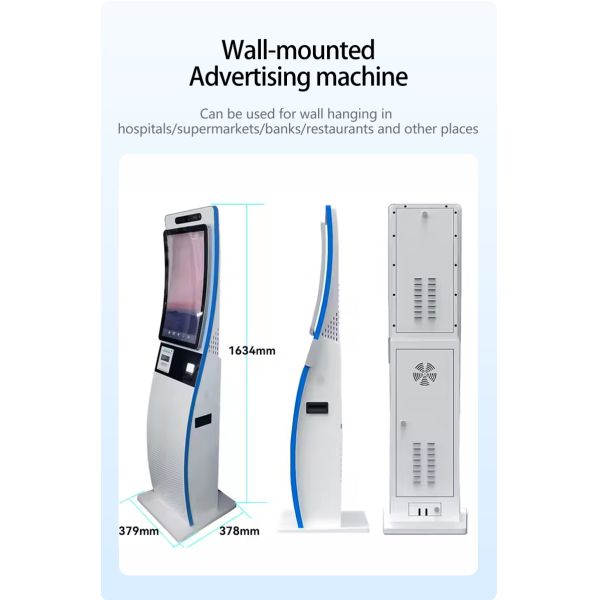 21.5/27 Inch Self-Service Kiosk Android/Windows Touch Screen Printer/QR Scanner Cash Payment-OEM Including Barcode Reader SDK