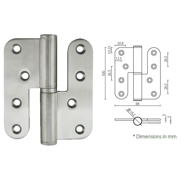 Stainless Steel Ball Bearing Butt Hinge for Fire Door 4 hour EN1634 Fire Tested