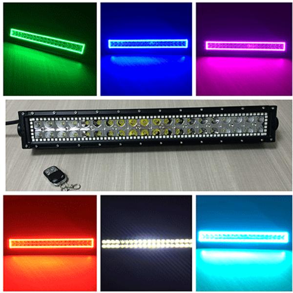 Halo RGB Straight Car Light Bar With Controller Cree Led 120 Watt 22 Inch
