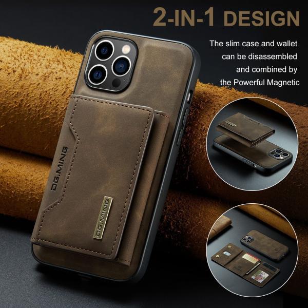 Business Design PU Wallet Case para iPhone 14 15 Pro Max 2 em 1 Cobertura de celular magnética